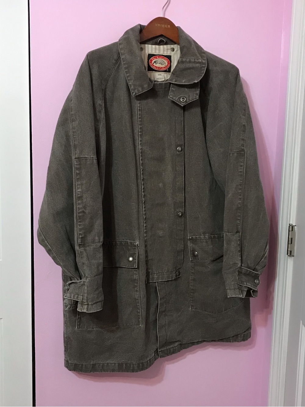 Vintage Australian Outback men’s canvas coat size large 100% cotton made in USA